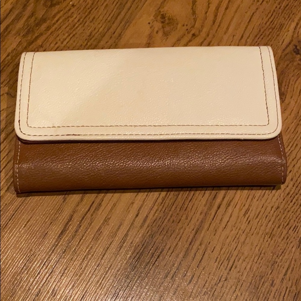 Cream and brown wallet
